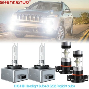 For Jeep Cherokee 2014-2018 - D3S HID Headlight + 5202 LED Fog Light Bulbs Kit - Bild 1 von 12