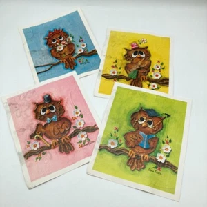 Edna Vierra Eule Lithographie Drucke Lot 4 Donald Art Co 1960er - 1970er Vintage - Bild 1 von 24