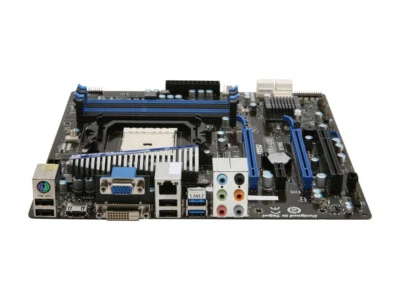 MSI A75MA-G55 Socket FM1 AMD A75 SATA 6Gb/s USB 3.0 HDMI mATX Motherboard - Image 1 of 2