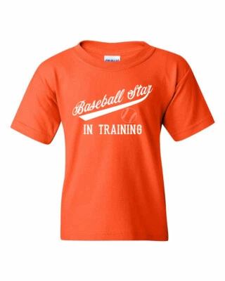 BASEBALL STAR IN TRAINING Youth Kids Orange T-Shirt S-XL FREE S&H!  - Image 1 of 2