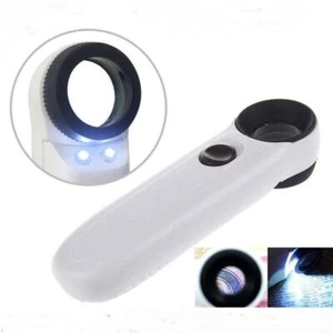 40PC Lupe mit 2 LED Licht Leselupe Vergrößerungsglas LeuchtDE Handlupe☆ - Bild 1 von 10