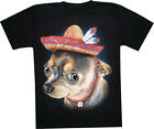 T-Shirt schwarzes Shirt beidseitig farbig bedruckt Hund Chihuahua  Dog unisex