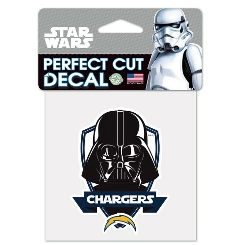 LOS ANGELES CHARGERS STAR WARS DARTH VADER PERFECT CUT DECAL 4"X4" FOR WINDOWS  - Image 1 of 1