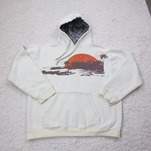 VINTAGE Oneill Hoodie Mens Large Beige Y2K Skate Surf Streetwear Beach Summer - Picture 1 of 9