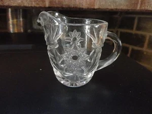 CLEAR GLASS CREAMER UNMARKED WITH HANDLE POURER - Picture 1 of 2