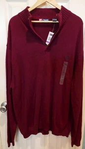 Suéter de punto pesado Chaps 1/4 cremallera para hombre, Borgoña XL, nuevo, regular $60 nuevo con etiquetas - Imagen 1 de 6