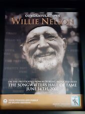 Willie Nelson Songwriters  Hall Of Fame Rare Original Promo Poster Ad Framed! 