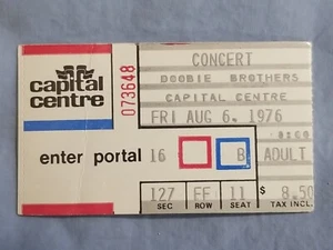 8-6-76 1976  DOOBIE BROTHERS Ticket Stub Capital Centre Landover Maryland DC - Picture 1 of 2