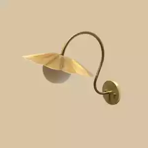 Handmade brass petal flower wall sconce and frosted glass - Picture 1 of 5