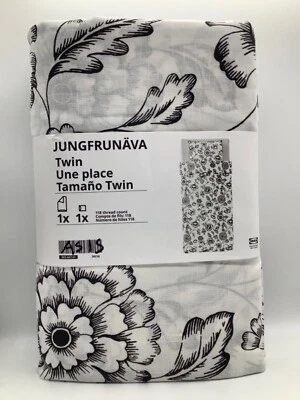 Funda nórdica y funda de almohada doble Ikea JUNGFRUNAVA blanco/gris - NUEVA 005.467.41 Foto 1 de 3