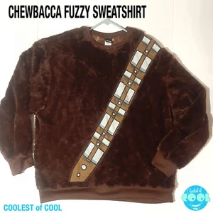 Star Wars Lucas Film Chewbacca Brown Furry Long Sleeve Pullover Sweater sz 2XL - Picture 1 of 7