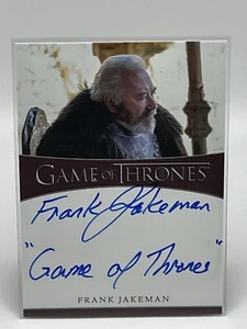 2024 Game of Thrones Leggende del Regno Frank Jakeman Iscrizione Autografo - Foto 1 di 2