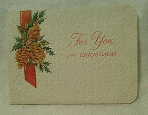 Vintage Punze Weihnachten strukturierte Geldkarte - unbenutzt - Bild 1 von 5