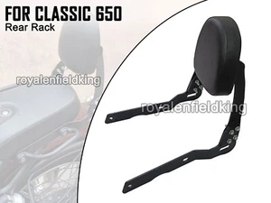 Fit For Royal Enfield Classic 650 "Black Rear Backrest With Pad" - Picture 1 of 9