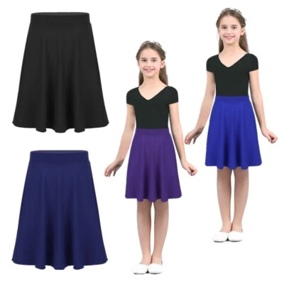 YIZYIF Mädchen Gummiband Basic Skater Röcke A-Linie Rock Faltenrock Knielang Faltenrock
