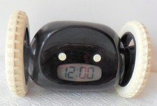 Clocky - Rolling Running Alarm Clock on Wheels [Black] (EUC)