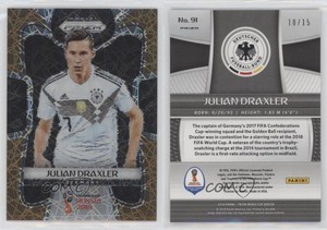 2018 Panini Prizm World Cup Gold Lazer Prizm /15 Julian Draxler #91