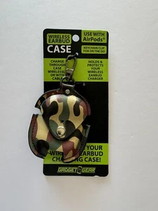 Estuche de transporte para auriculares inalámbricos camuflado con clip para llavero - Imagen 1 de 2