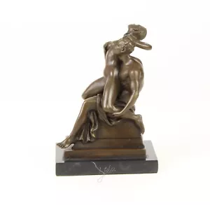 Bronze sculpture couple on marble base couple erotic nude woman decoration eja0402.2 - Picture 1 of 10