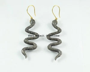 Diamond Earring 925 Sterling Silver Natural Rosecut Diamond Earring Jewelry - Picture 1 of 3