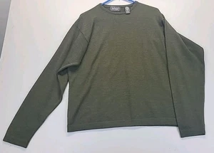 Woolmark maglione 100% lana merino uomo verde medio Lord & Taylor - Foto 1 di 8