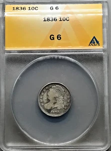 1836 Büste Groschen ANACS bewertet G6 minderwertiger Typ Münzfüller - Bild 1 von 2