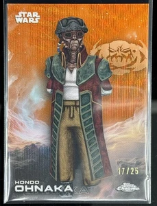 2025 Topps Chrome Star Wars Hondo Ohnaka Rebel Orange Wave Refractor 17/25 #123 - Bild 1 von 3