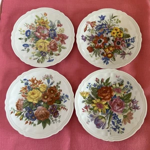 Rochard Limoges France Floral China 7 Inch Luncheon Dessert Plates Set of 4 - Picture 1 of 5