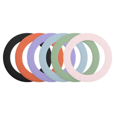6Pcs магнитные наклейки кольцо, черный/оранжевый/розовый/фиолетовый/синий/светло-зеленый - Изображение 1 из 4