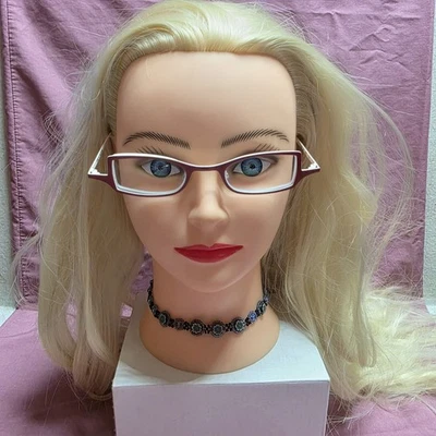 #122 Rare  Anne Et Valentin Lunettes B65 tilt Glasses Red/ White - Image 1 of 4