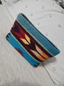 Borsa/borsa pochette per trucco in lana MZ Fair Trade - modello azteco - Made in Mexico - Foto 1 di 11