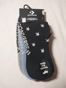 Converse Women's Sock Ultra Low Wick Moisture 3-Pair Blue Black Gray 4-10 New - Picture 1 of 11