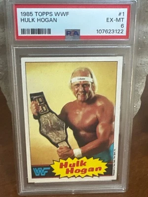 1985 年 Topps WWF 新秀卡 #16 绿巨人霍根 PSA 6 - EX-MT / 漂亮的等级外观 — 第 1/4 张图片