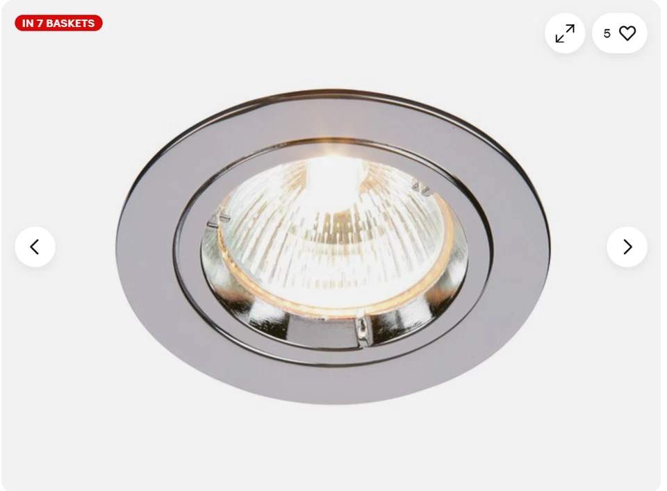 Endon Lighting 52329 Cast Fixed 50w Chrome Effect Plate Indoor Recessed Light