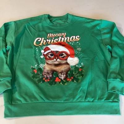 Sudadera De Colección Feliz Navidad Gatitos Gato Para Mujer Grande/Grande Cuello Redondo Abuela Foto 1 de 4