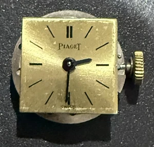 Piaget Caliber 6P-1 Running Wristwatch Movement W/ GoldTone Dial & Crown - Picture 1 of 8