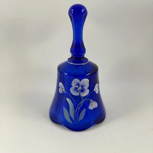 Vintage Kobaltblau Fenton Handbemalt Blumen Glocke - Bild 1 von 7