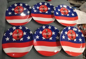 6 placas de plástico duro Coca Cola 1998 4 de julio 9" de diámetro - Imagen 1 de 4