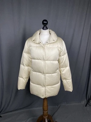 Moncler Vintage Mujer Beige Abajo Aislado Puffer Chaqueta Tamaño 0 - Imagen 1 de 4