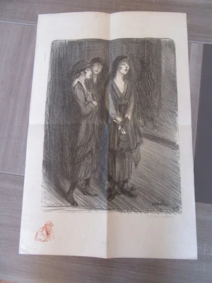 LITHOGRAPHIE ORIGINALE  1919 STEINLEN AVEC SIGNATURE AU CRAYON - Photo 1/4