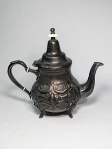 Vintage marokkanische versilberte Teekanne mit Deckel - Bild 1 von 24