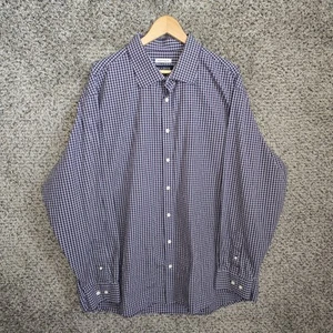 Jos A Bank Shirt Mens XL Purple Plaid Button Up Traditional Fit Stretch Cotton - Picture 1 of 7