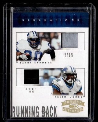 2005 Donruss Throwback Threads Generations Barry Sanders/Kevin Jones 02/10 #G-3 - Image 1 of 2