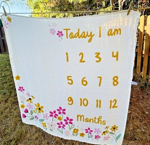 Coperta Gerber Floreale Principessa Bambino Milestone Senza Telaio Cotone Poli 44x44 Mussola - Foto 1 di 10