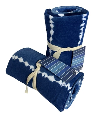 Juego de 2 toallas de playa a rayas POTTERY BARN TEEN AZUL/AZUL MARINO NUEVAS CON ETIQUETAS PB TEEN Foto 1 de 4