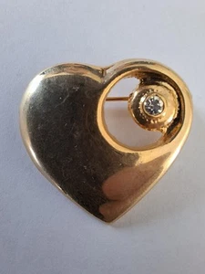 goldene Herzbrosche - Modeschmuck - ca. 3 cm - gut erhalten - Bild 1 von 3