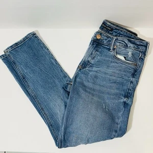 Dear John Jeans Size 28 Womens Skinny Stretch Mid Rise Blue Distressed Denim - Picture 1 of 7