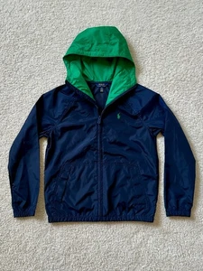Polo Ralph Lauren Jungen Windbreaker Jacke mit Kapuze marine grün Gr. M (10-12) - Exc - Bild 1 von 9