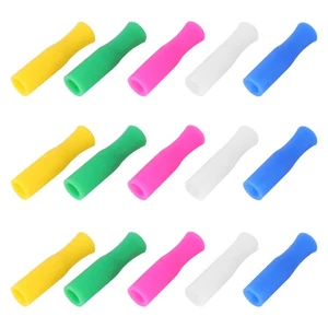 25 PIEZAS Pajitas Reutilizables Cubierta para Beber Multicolor Silicona Puntas Cubiertas - Imagen 1 de 12