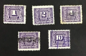 Canadá 1930-1932 F-VF Usado Sc#J6-J10 Cv $27.     (W51) - Imagen 1 de 2